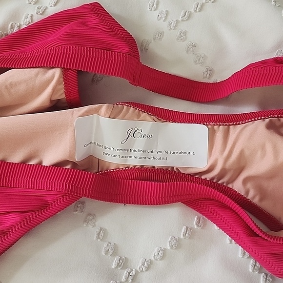Nwt J.Crew ribbed pink hipster bikini bottoms - Picture 4 of 5